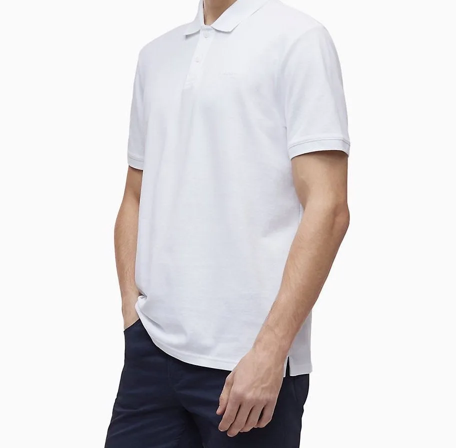 Calvin Klein Regular Fit Solid Pique Knit Polo Shirt - Men