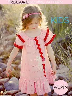 CAROUSEL - Easy Girls Peasant Dress Pattern