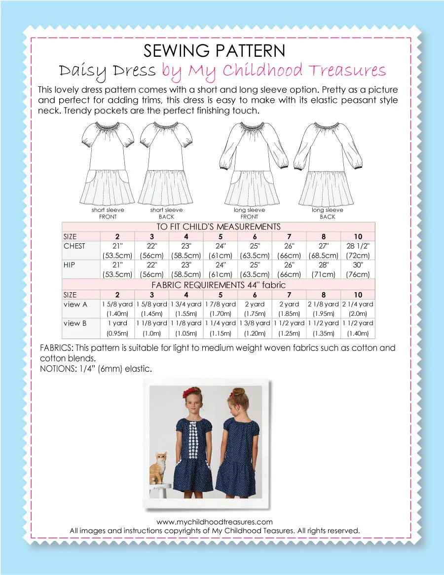 DAISY - Peasant Dress Patterns (2-10)