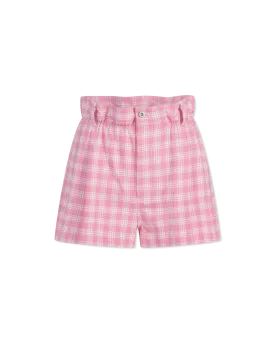 High Waisted Checkered Mini Shorts