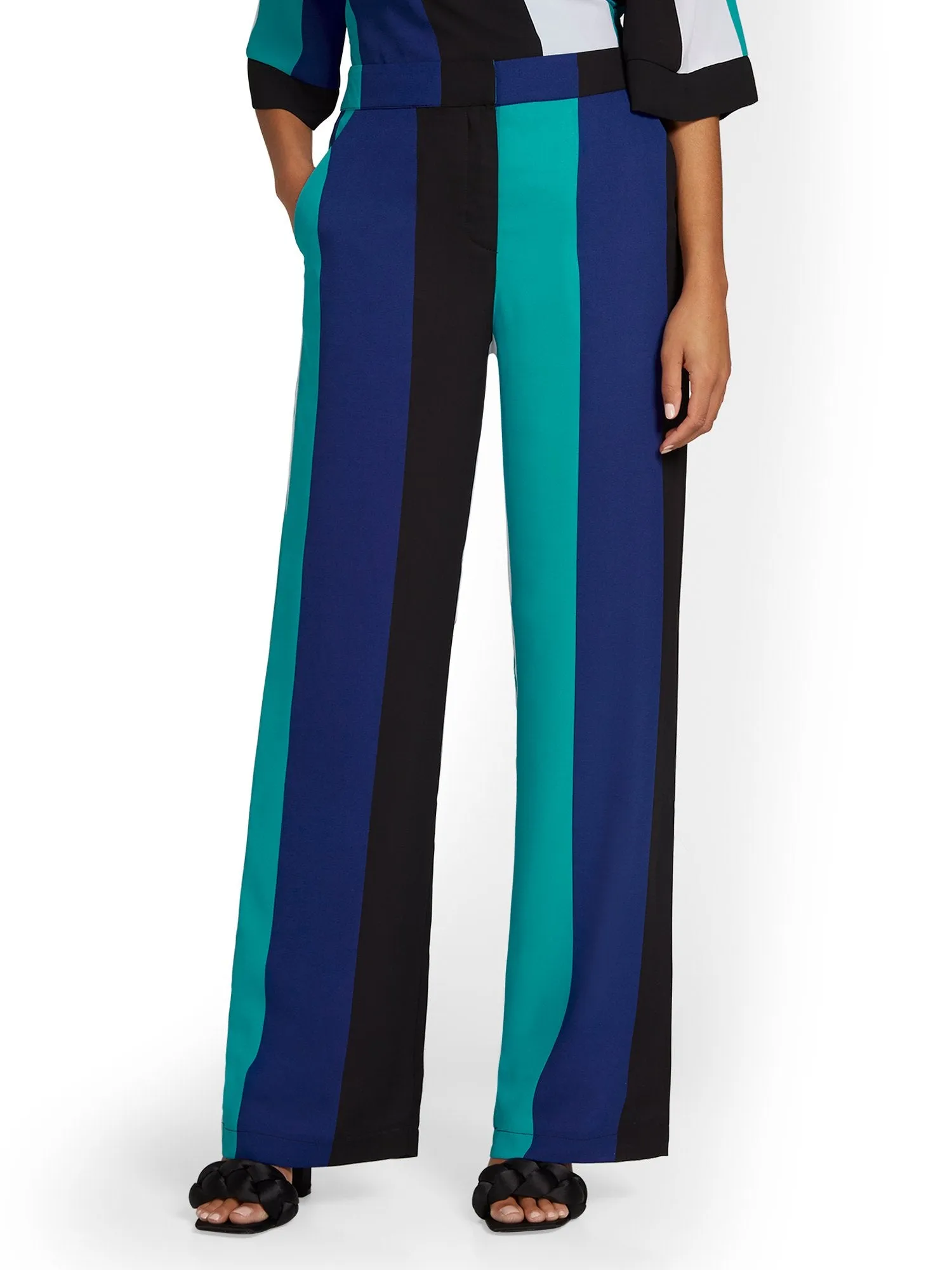 High-Waisted Striped Palazzo Pant