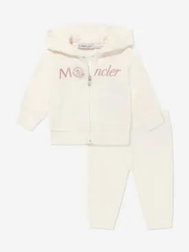 Moncler Enfant Baby Girls Logo Tracksuit in Ivory