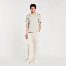 Pablo Zip Knitted Polo Shirt With Zip Collar Steel