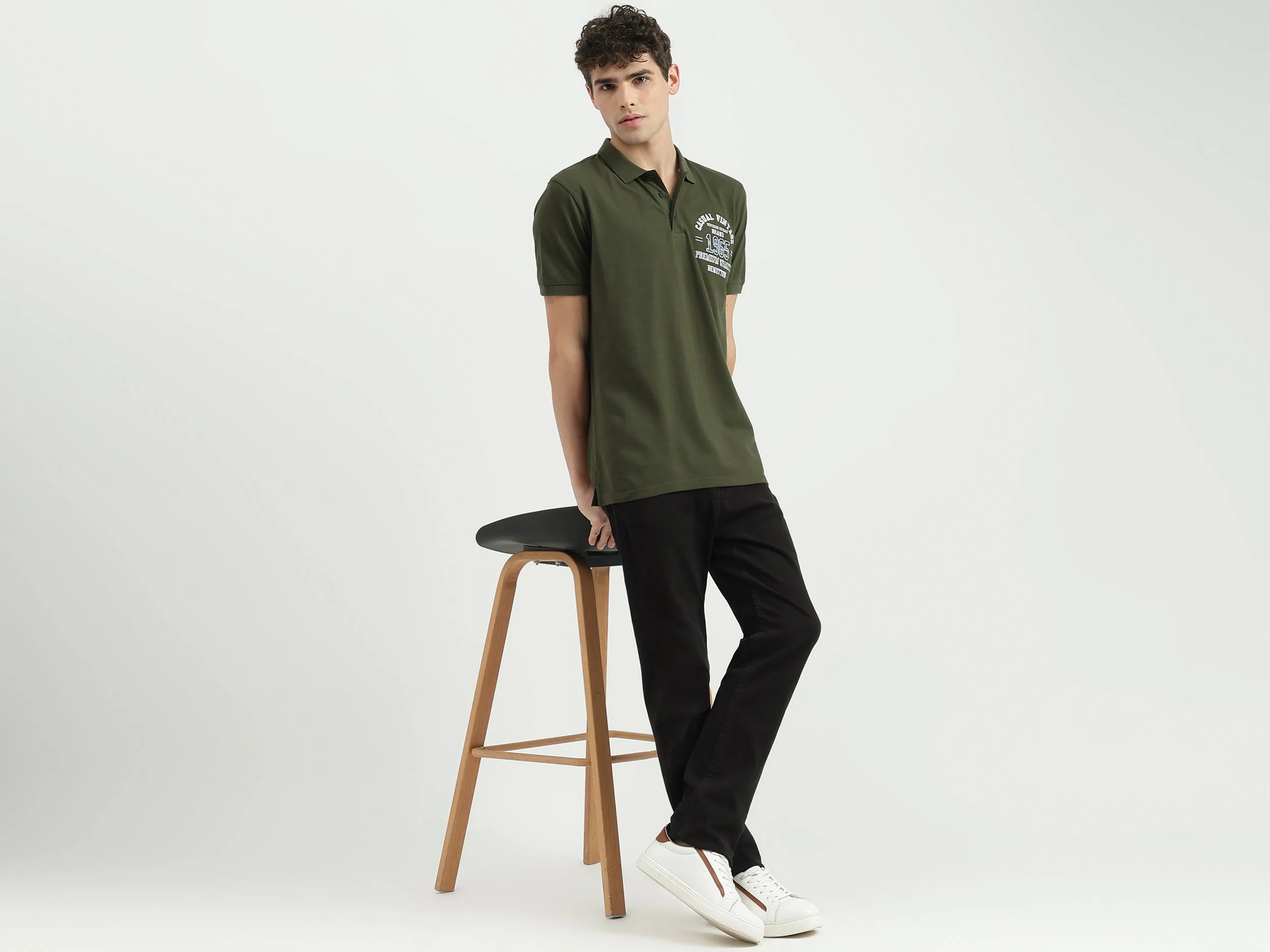 Regular Fit Polo Neck Embroidered T-Shirt