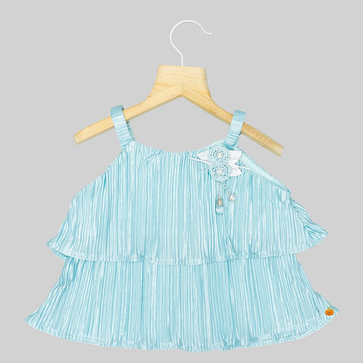 Sea Green & Onion Striped Girls Palazzo Suit