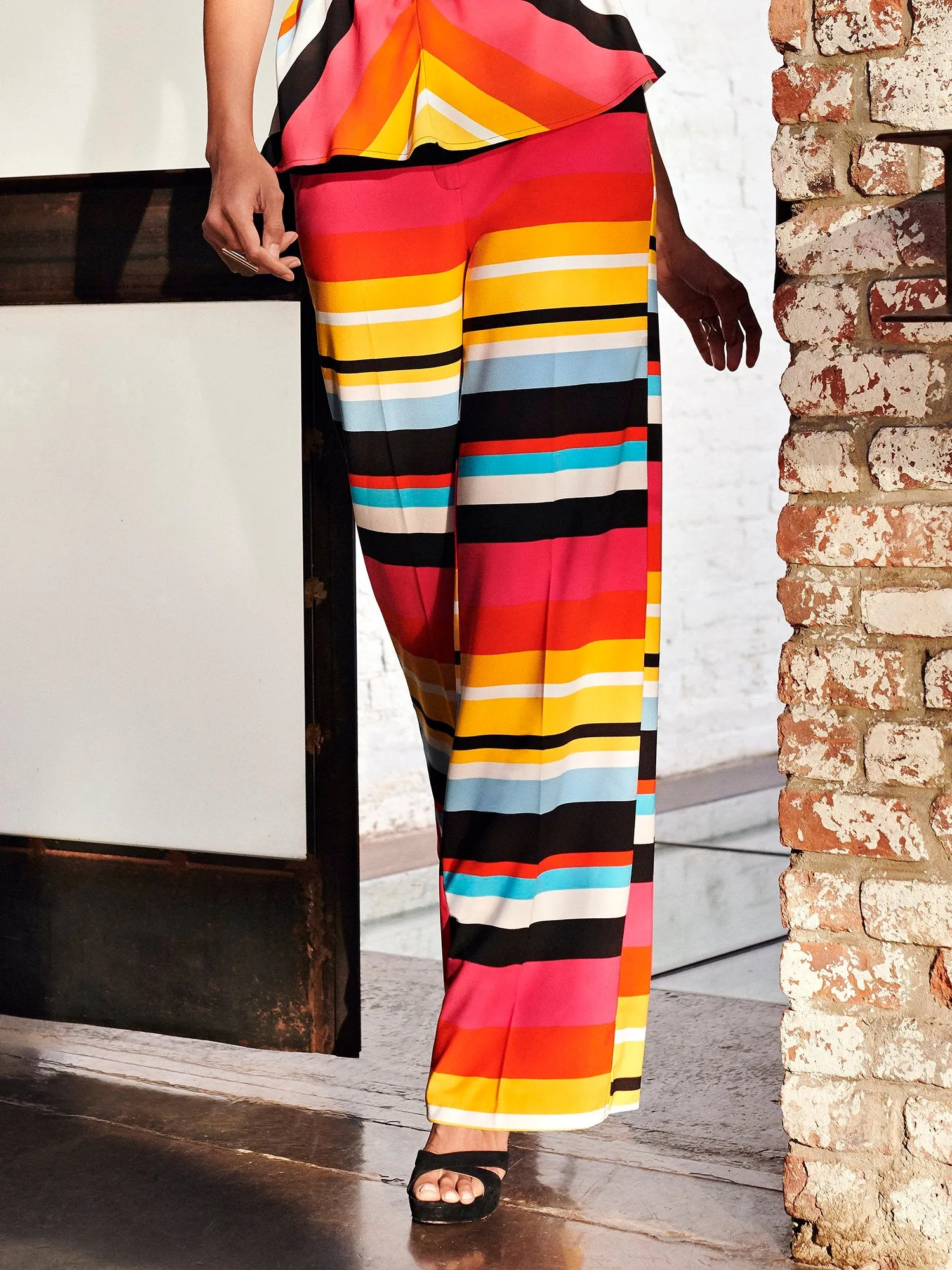Tall Tie-Waist Stripe Palazzo Pant