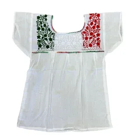 Tehuacan Blouse White Tricolor