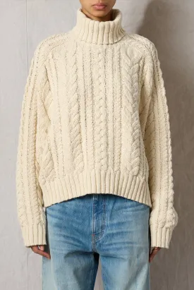 Turtleneck Cable Knit Sweater