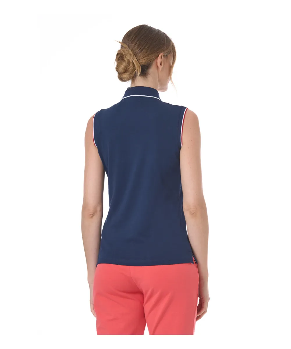 US POLO WOMEN COTTON PIQUET SLEEVELESS POLO SHIRT